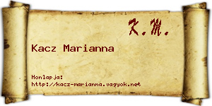 Kacz Marianna névjegykártya